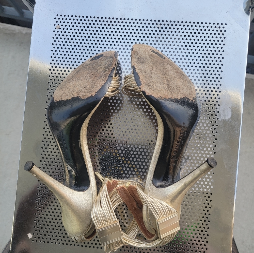 Givency gold women sandals size 38.5 - Picture 10 of 16